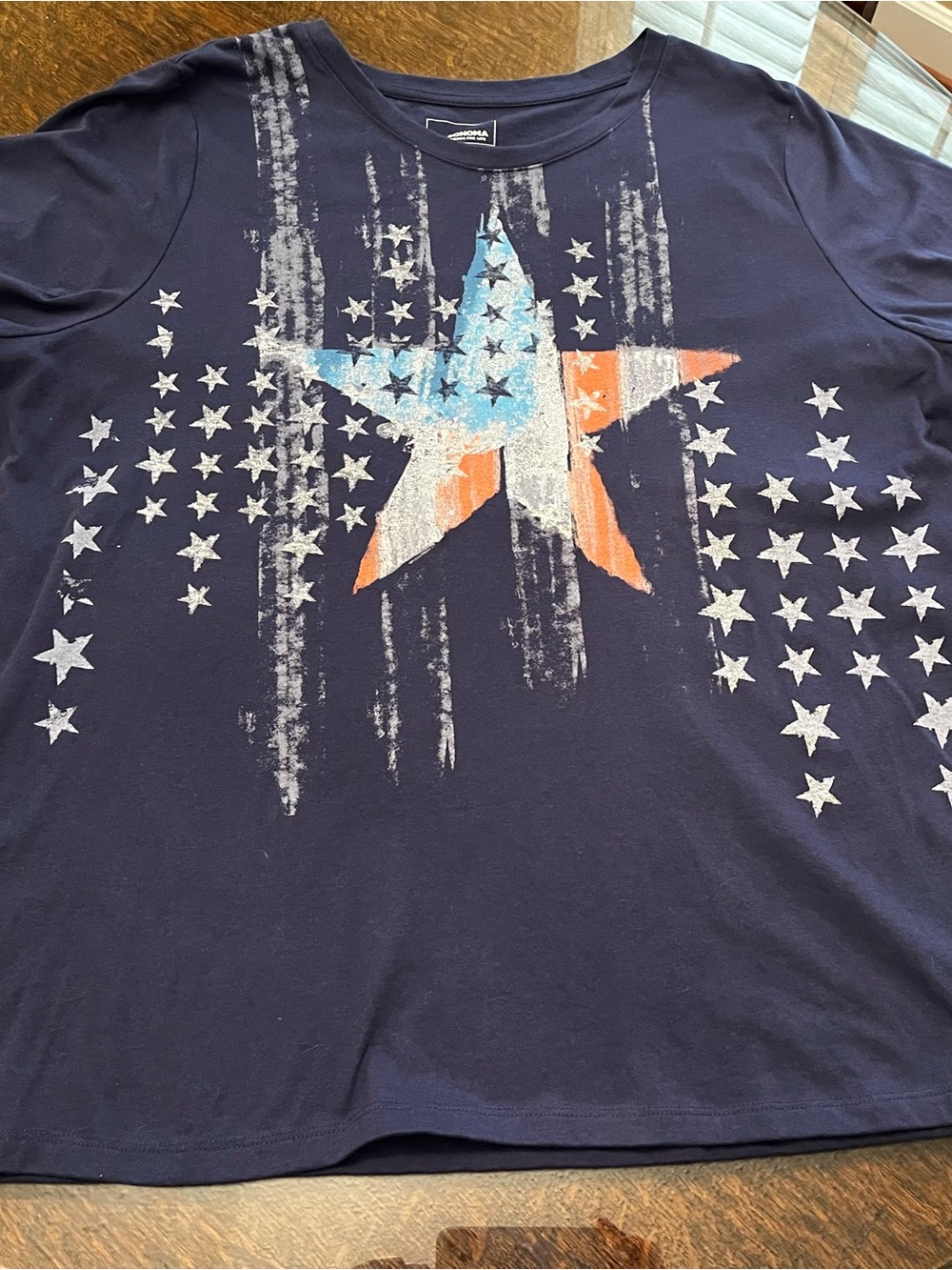 Sonoma Navy Short-Sleeve Tee/Distressed Star Graphic-perfect for 4th of July!